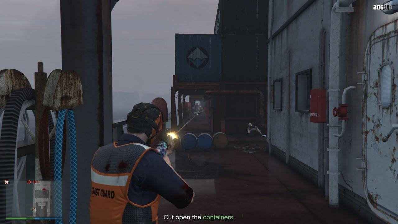 Eliminating enemies on the left side.