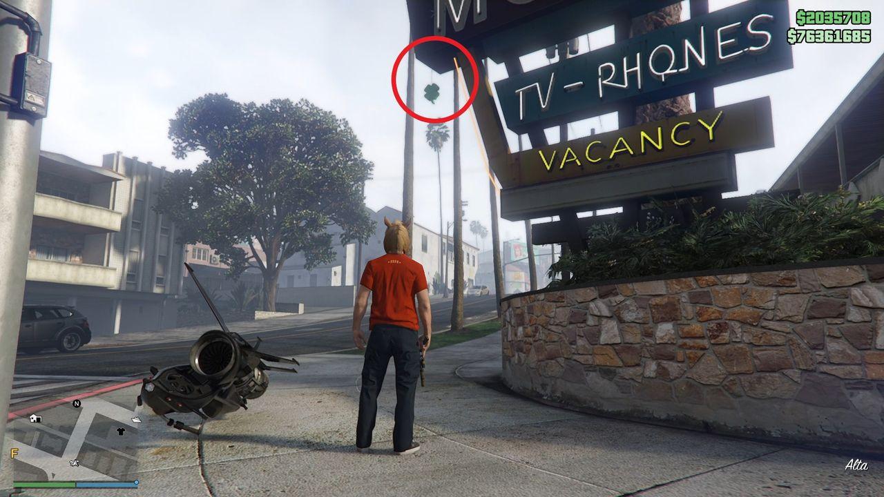 The lucky clover is hanging on the motel sign in Alta.