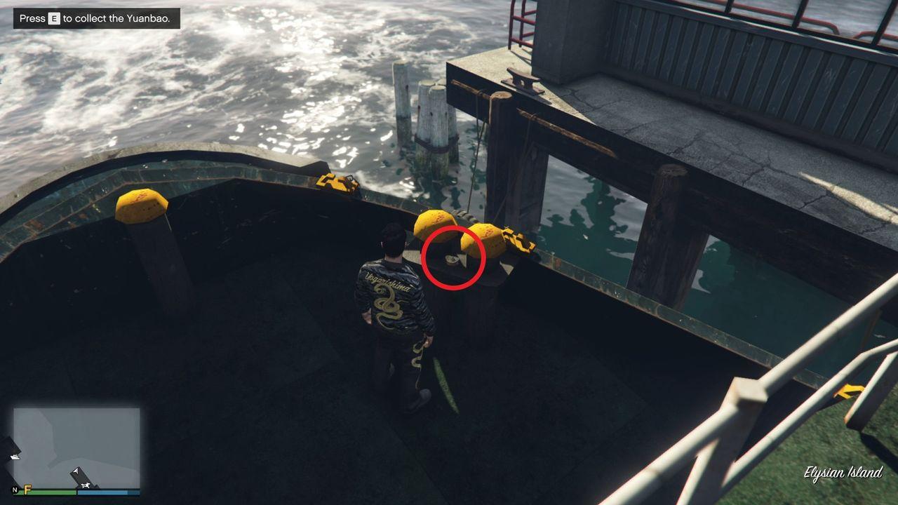 The Yuanbao on the bow of the Olifantus at Elysian Island.