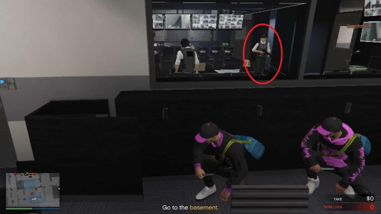 You need to wait for this guard to turn around