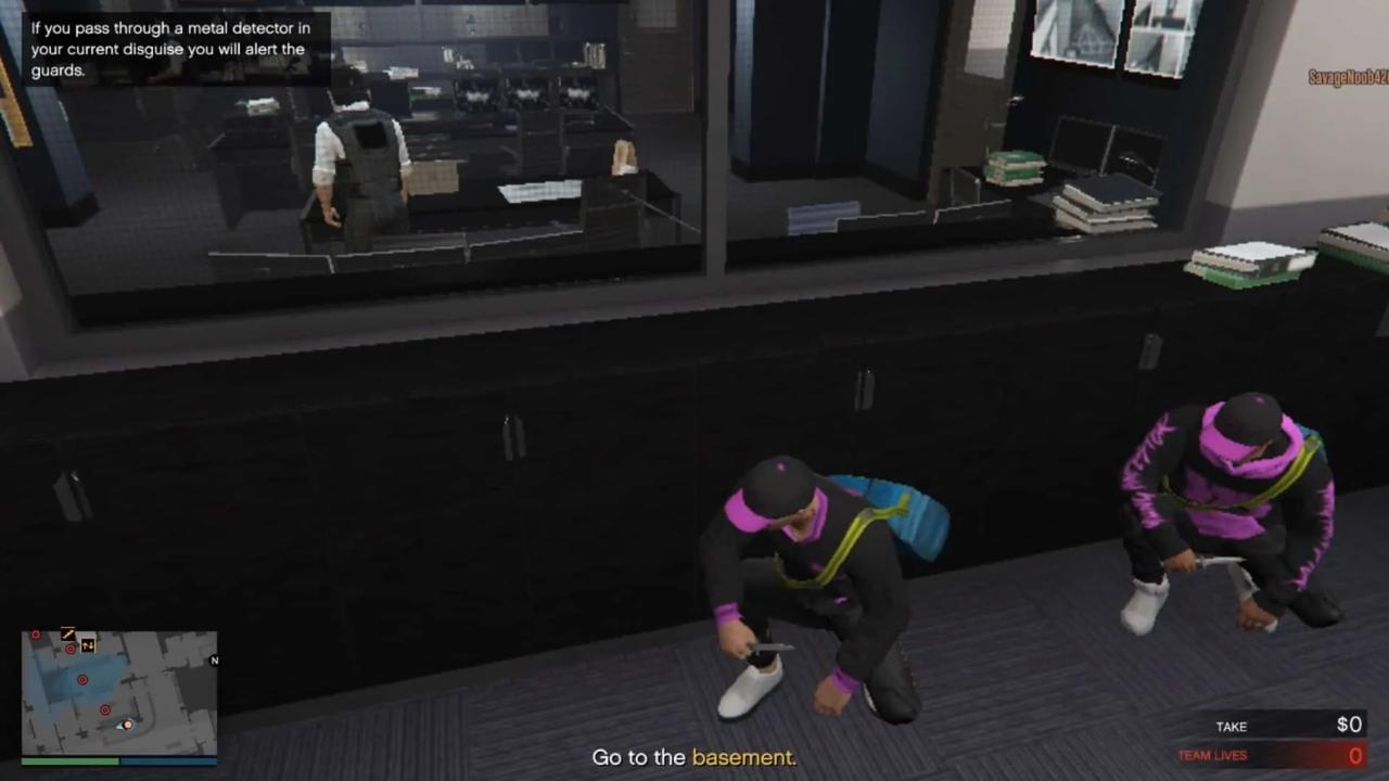 Taking cover immediately after taking out the second guard behind desk