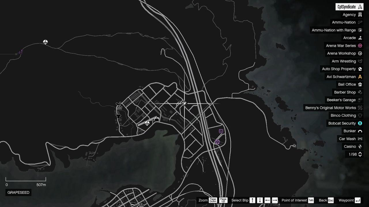 The map shows the location of the golden clover found at the windmill in Grapeseed.