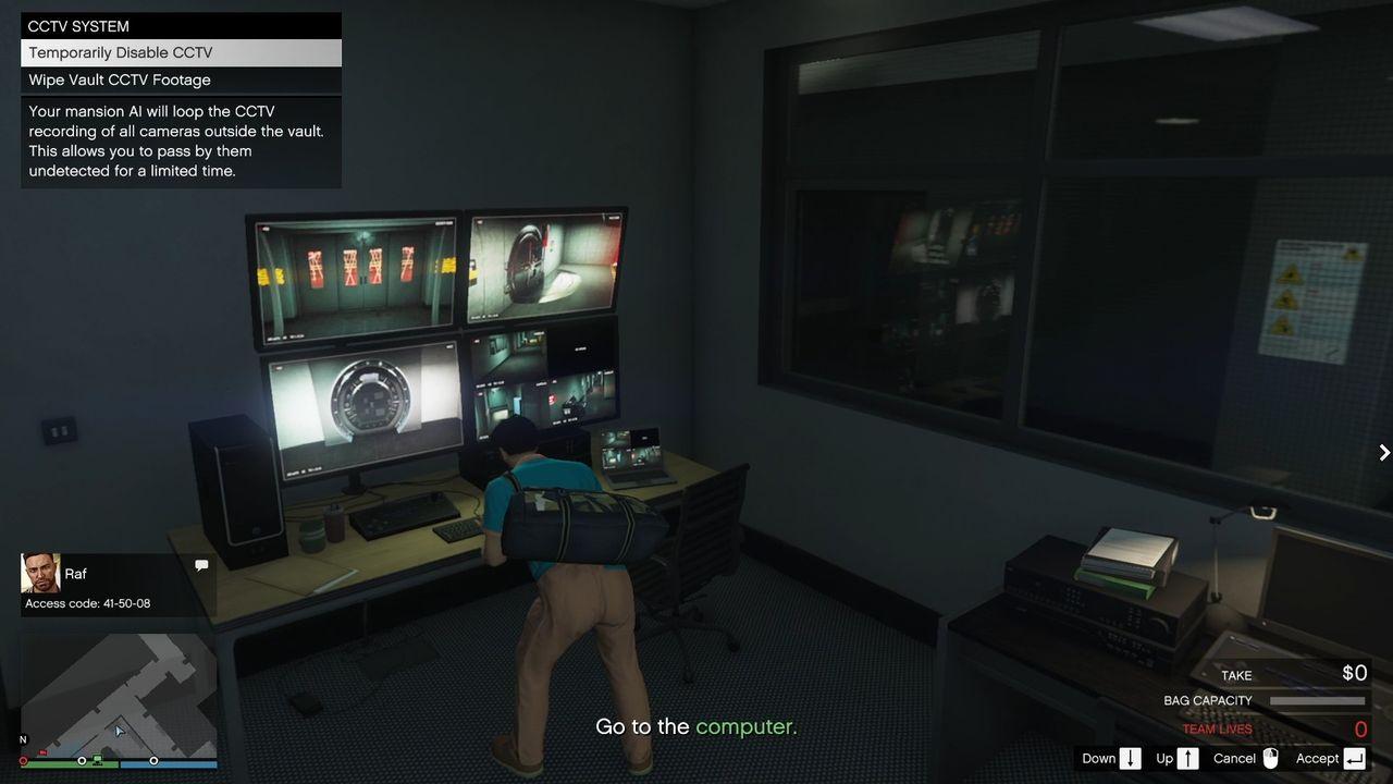Disabling the CCTV Camera. And we also got sent the access code for that we need to put in the server control room computer.