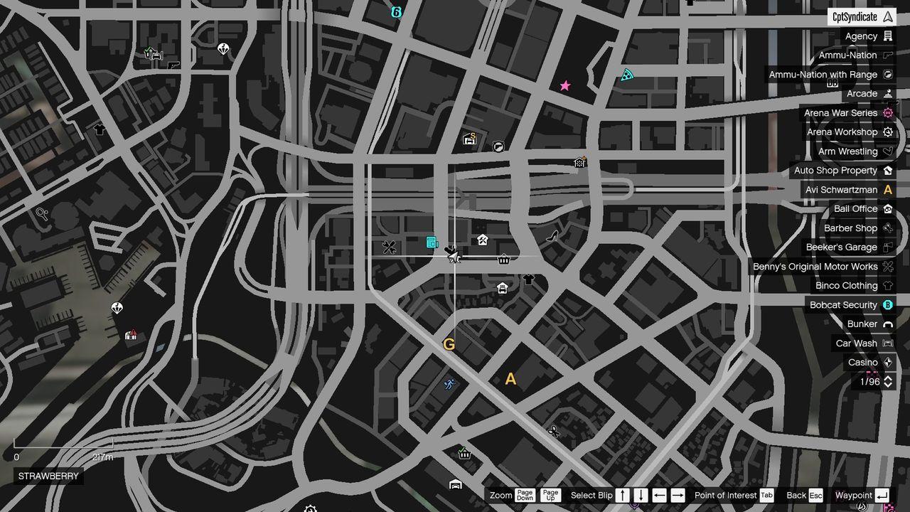 The map shows the location of the Golden Clover in Strawberry.