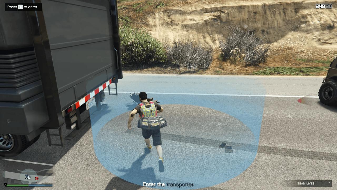 Entering the transporter