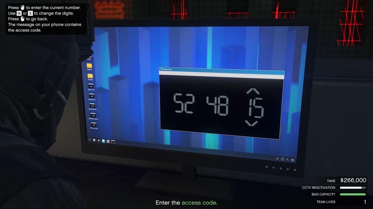 Inputting Access Code to open the security doors to the laser room.