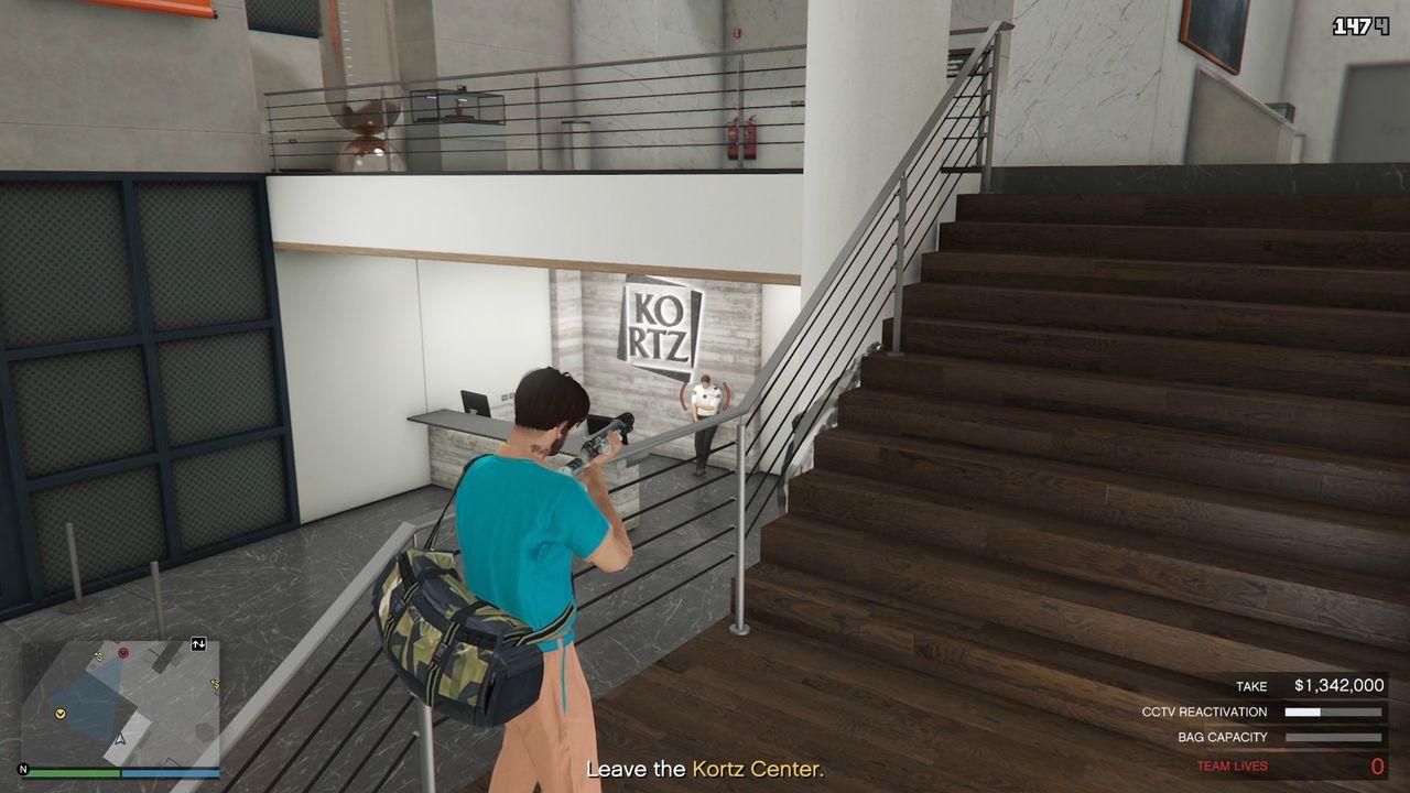 Guard behind the security desk.