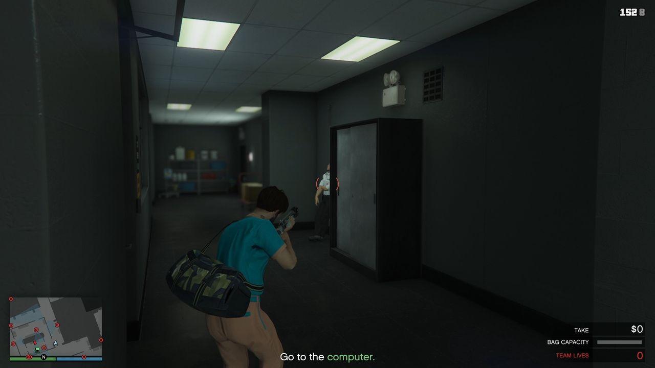 The leaning guard on the right in the basement.