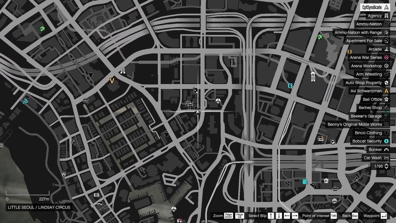 The map shows the location of the Golden Clover in Little Seoul.