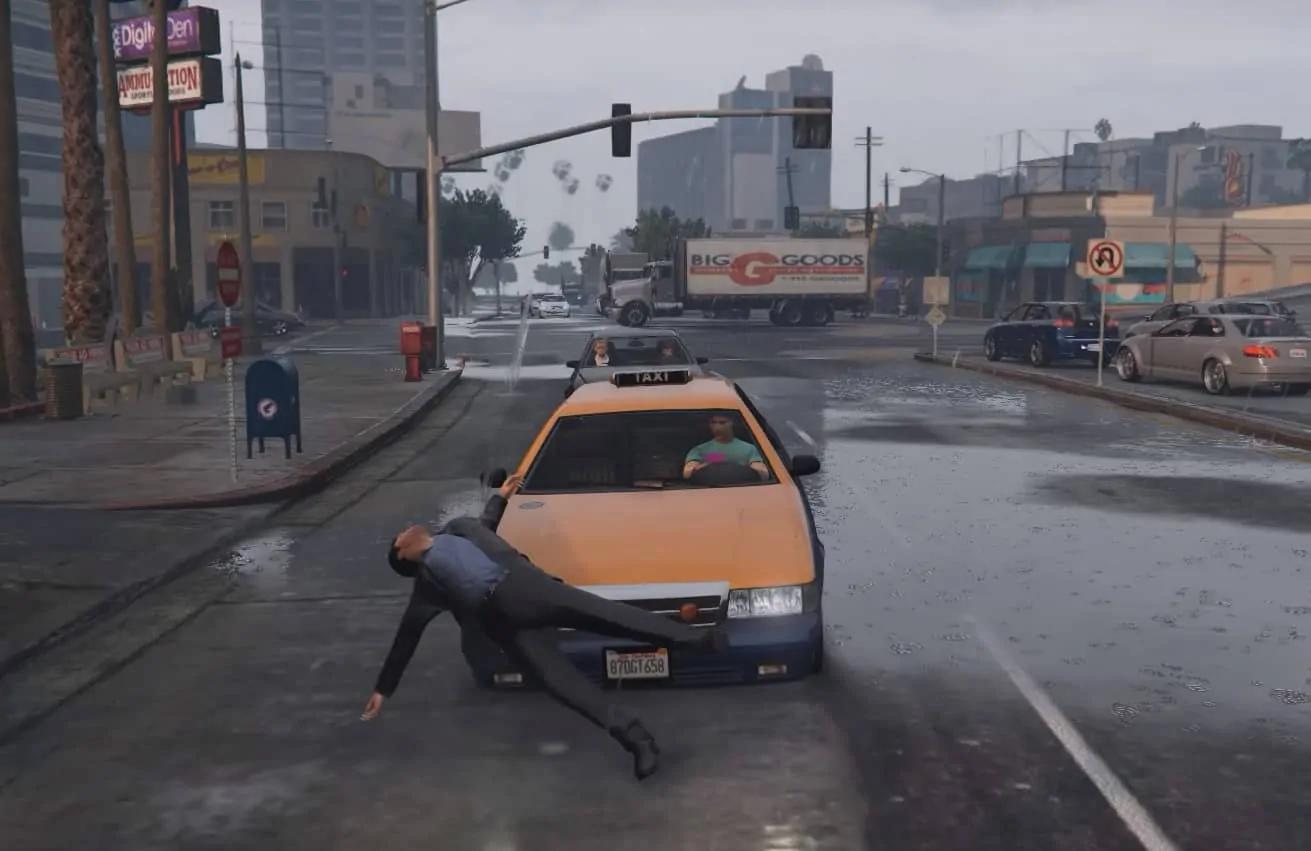 Getting hit by a vehicle