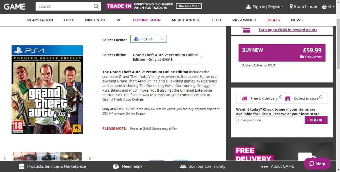 In case GAME pulls the listing for jumping the gun, here's an image of the store page.