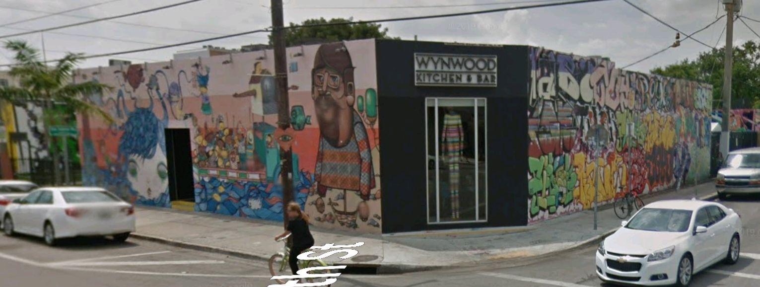 Mural-covered storefront at 2562 NW 2nd Avenue in Wynwood Miami