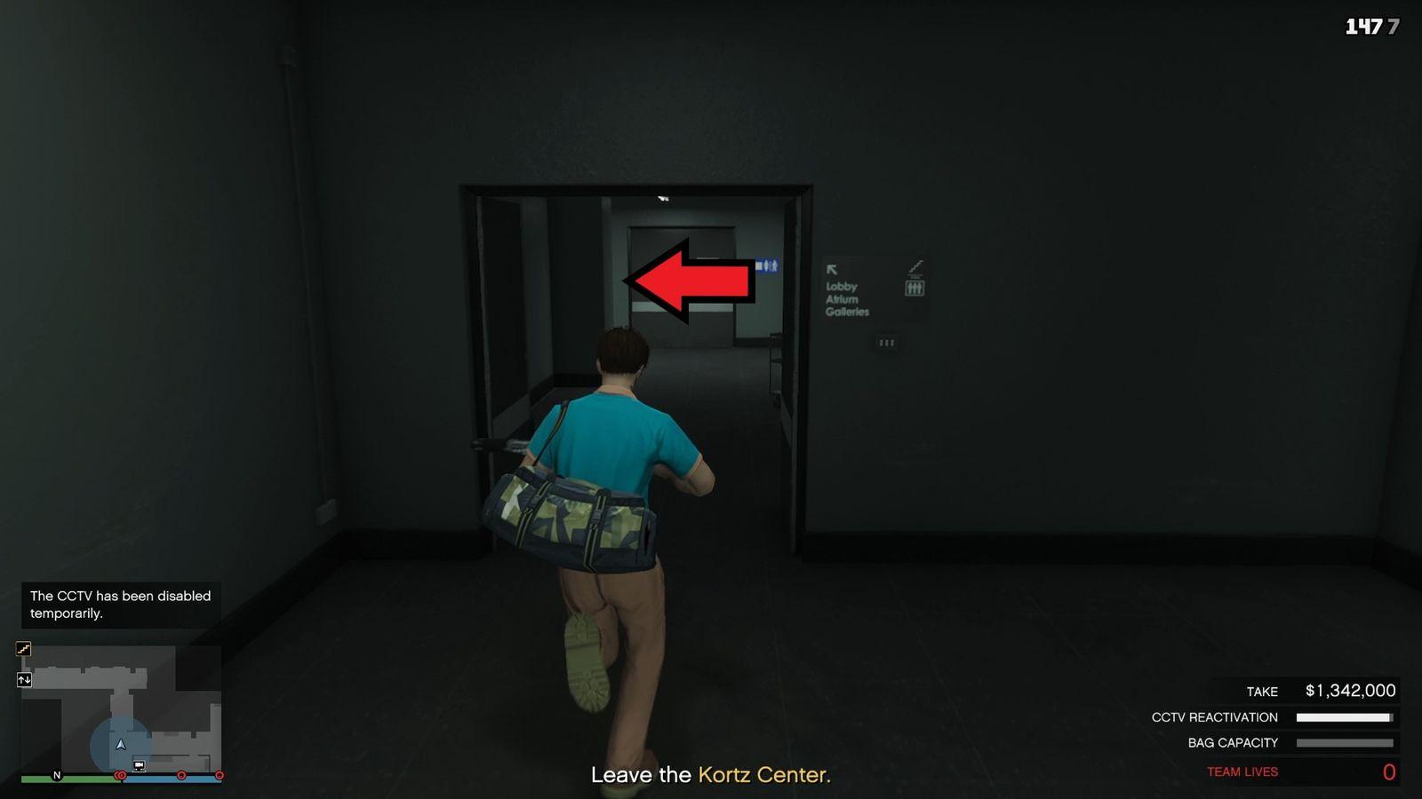 Turn left here to go to the elevator.