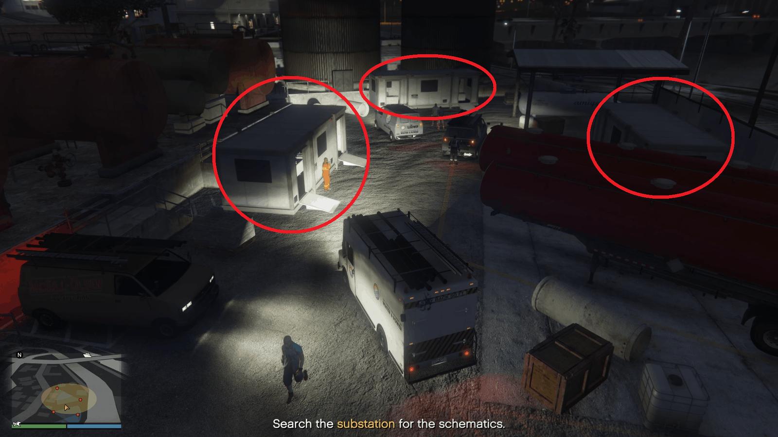 Three office trailers