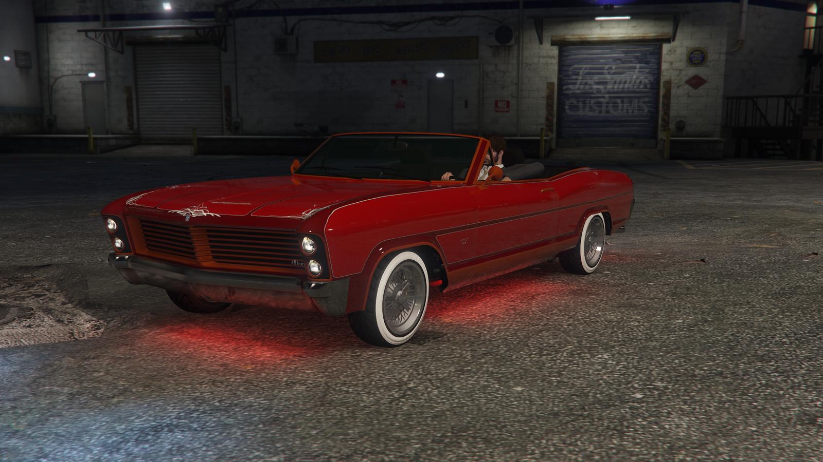 Heavily modified Albany Buccaneer Custom as seen in GTA Online.