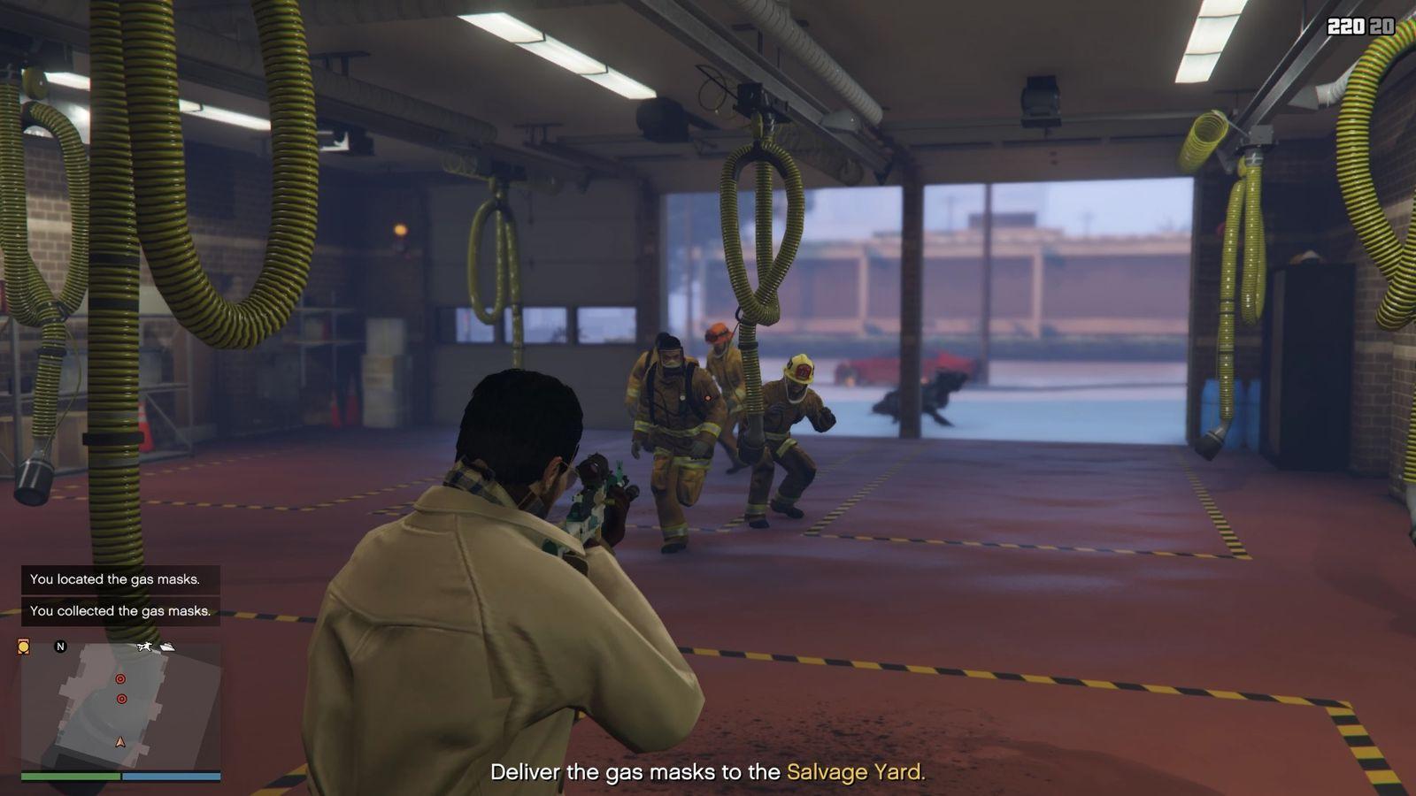 Firefighters trying to ambush us when stealing the gas masks.