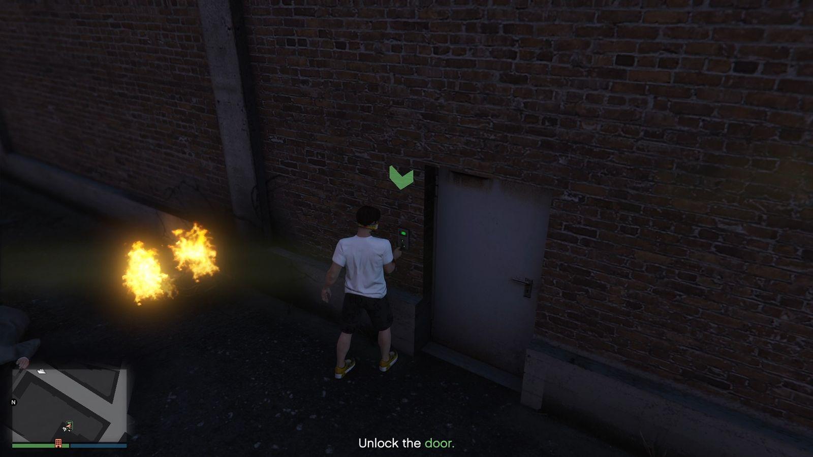 Using the IAA key card to get into the facility.