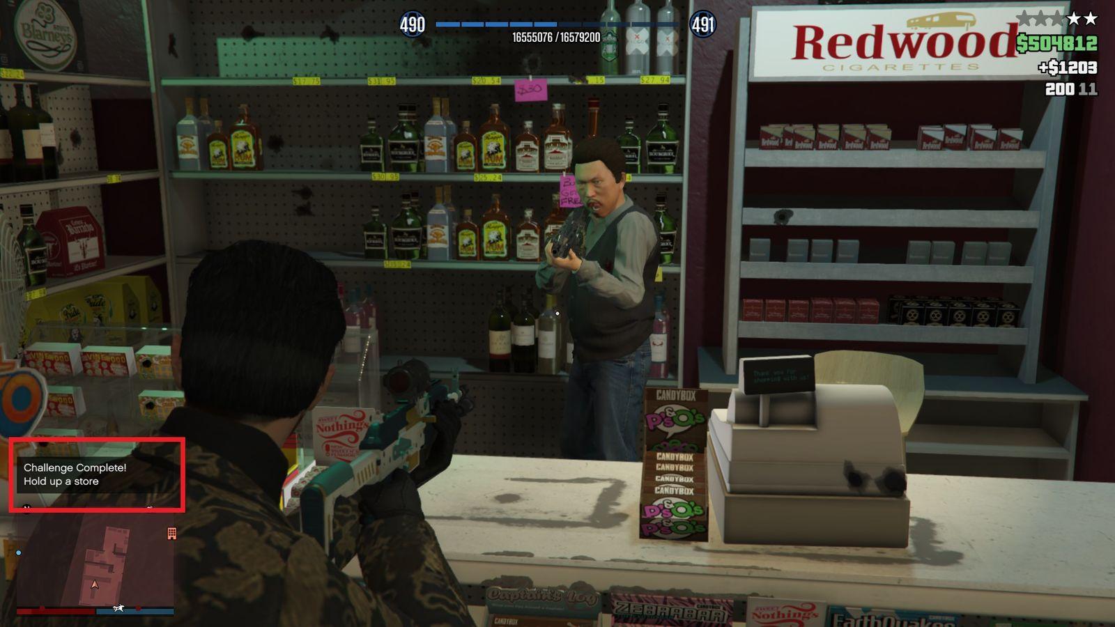 'Hold up a store' daily challenge completed.