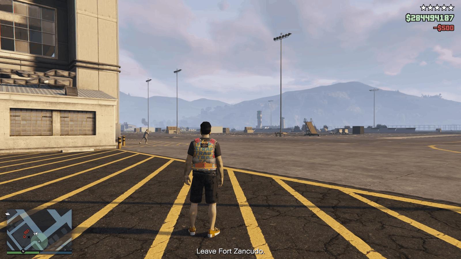 Spawned right outside the hangar on the left side