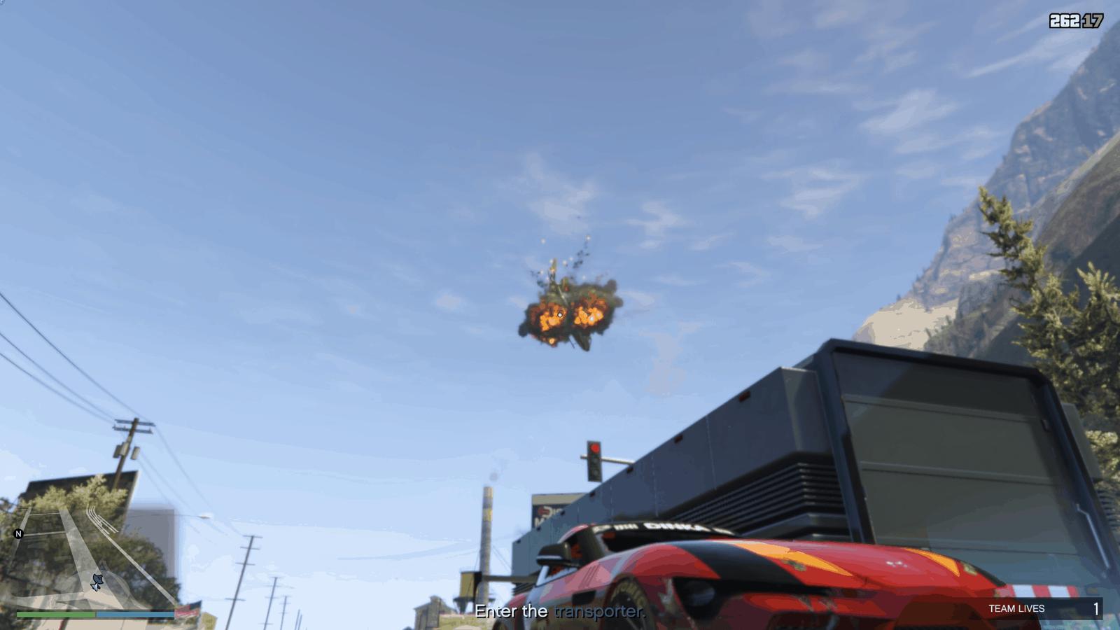 Destroying the chopper before leaving the car