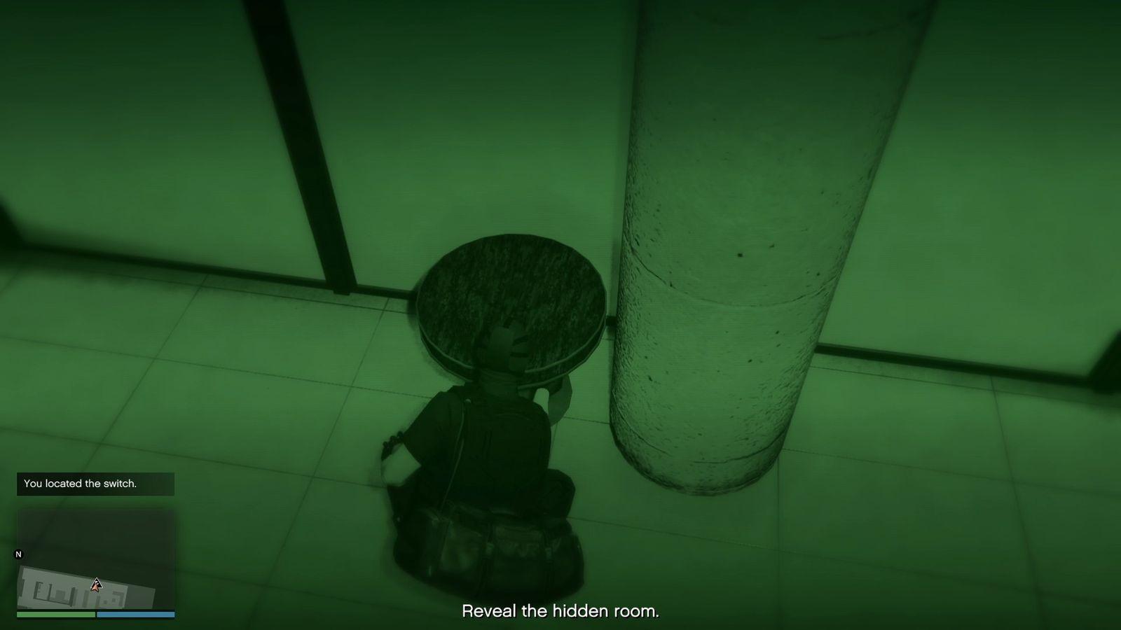 Flip the switch to open the hidden room and loot the bronze idol.