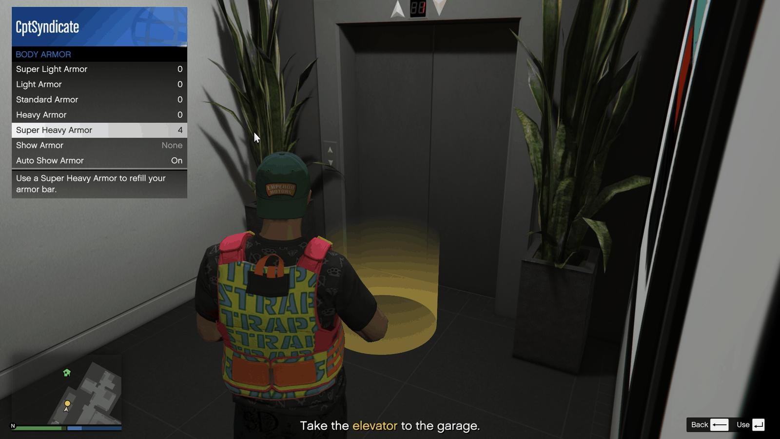 Elevator that leads to the garage