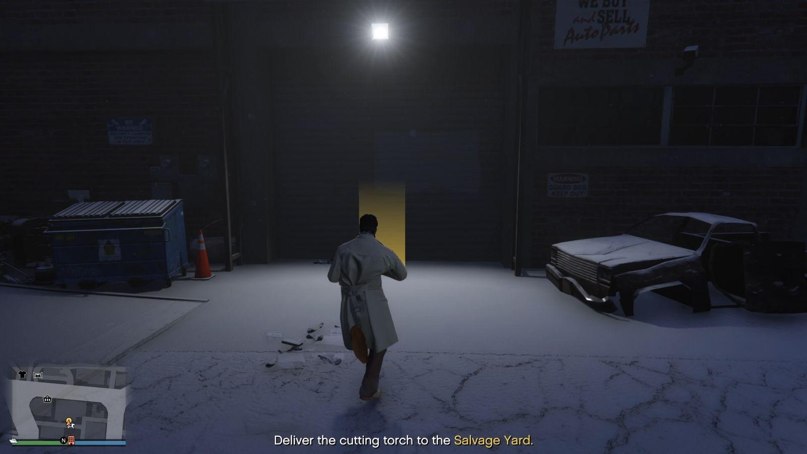 Delivering the cutting torch to the salvage yard.
