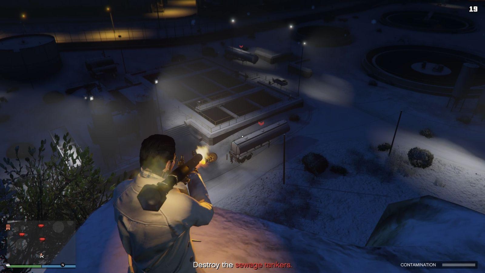 Destroying the sewage tankers.
