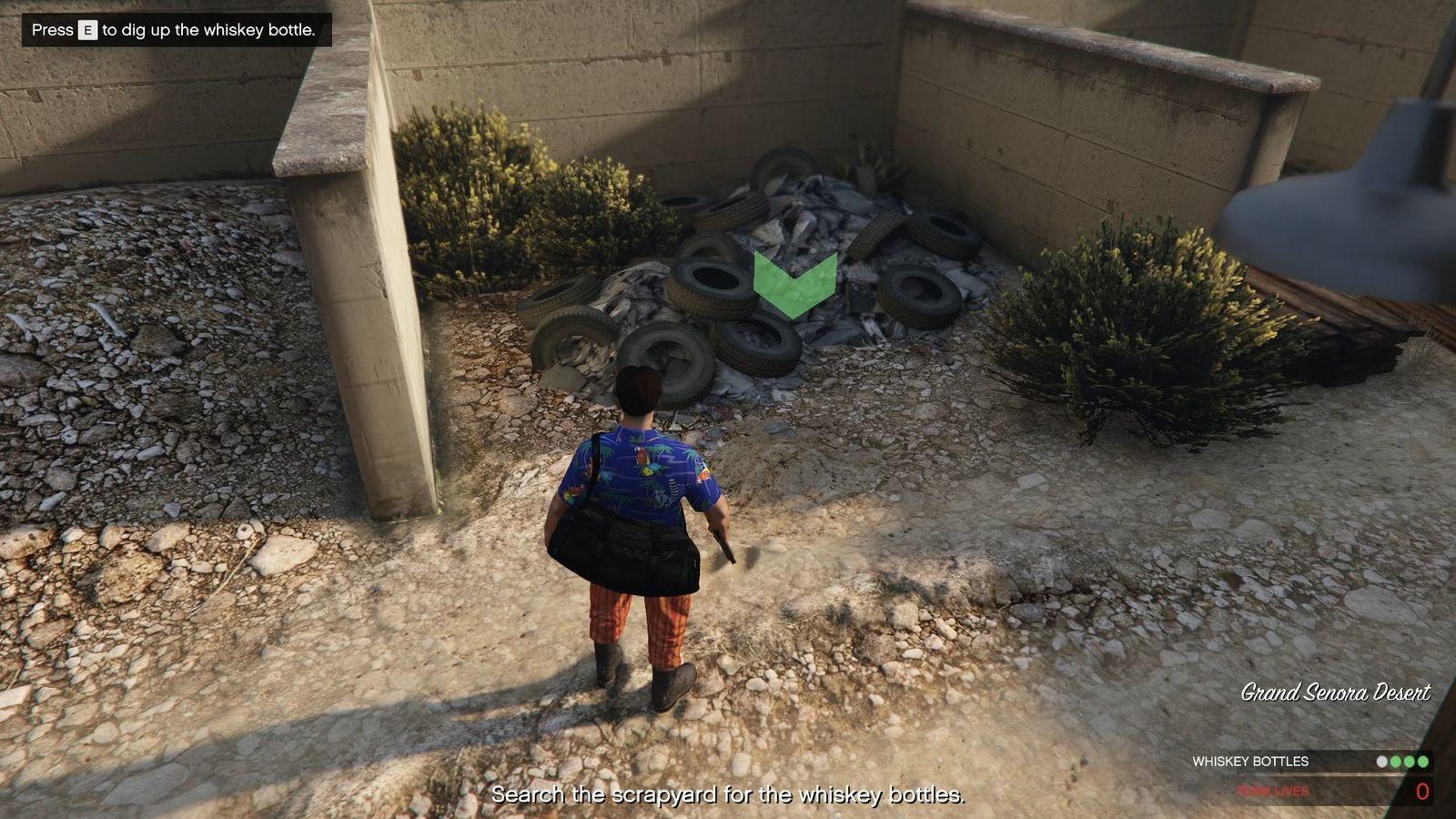 Interact with the mound next to the Rubber Pile.
