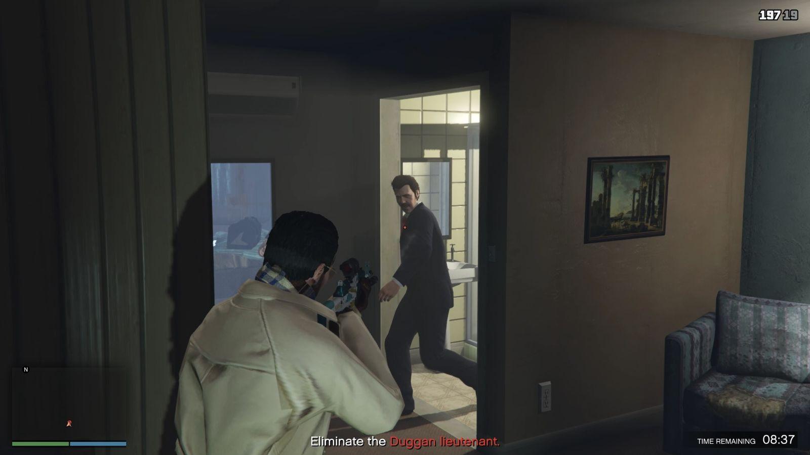 The Duggan Lieutenant inside the motel room.