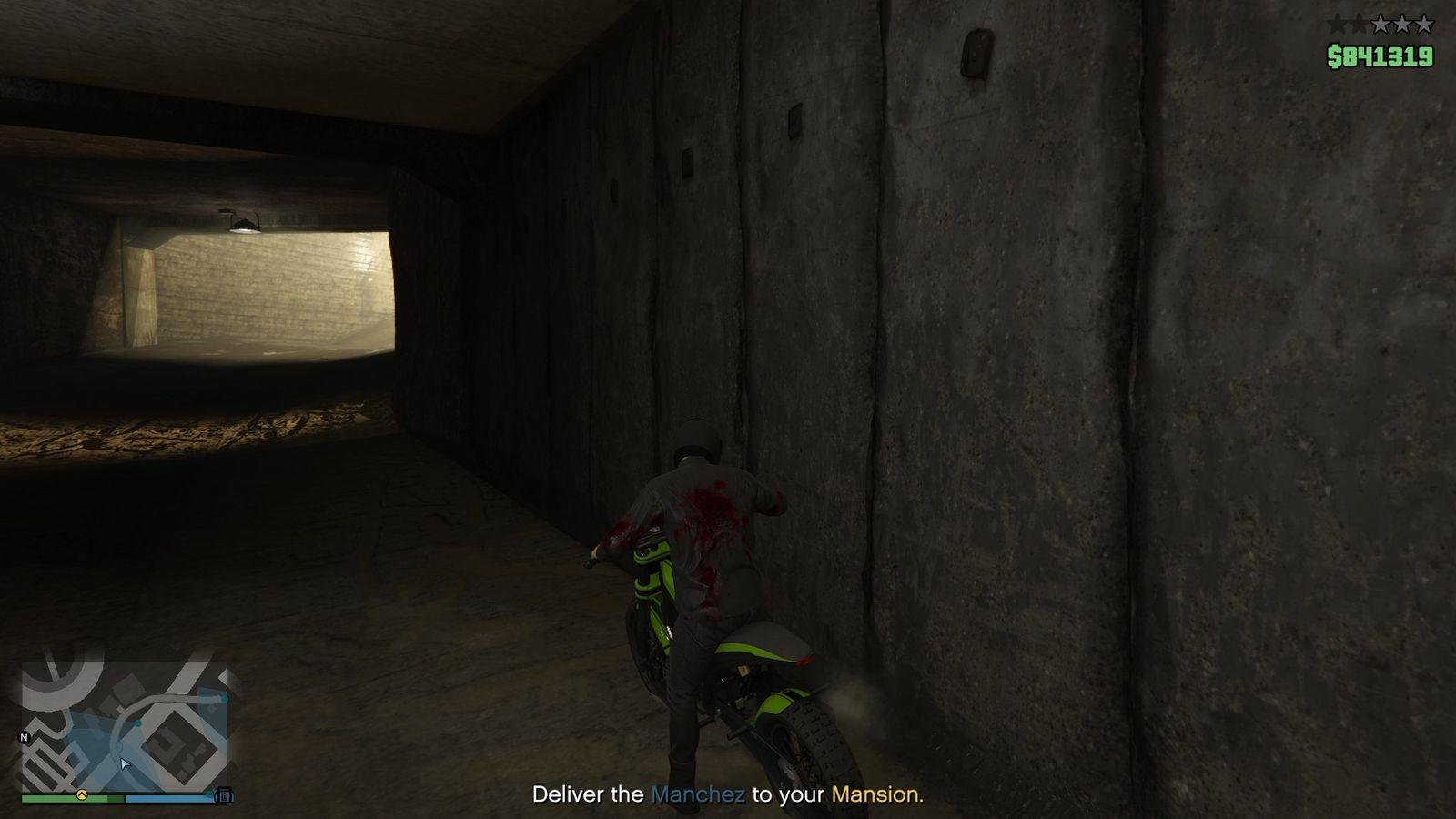 Inside the tunnel to lose the cops.