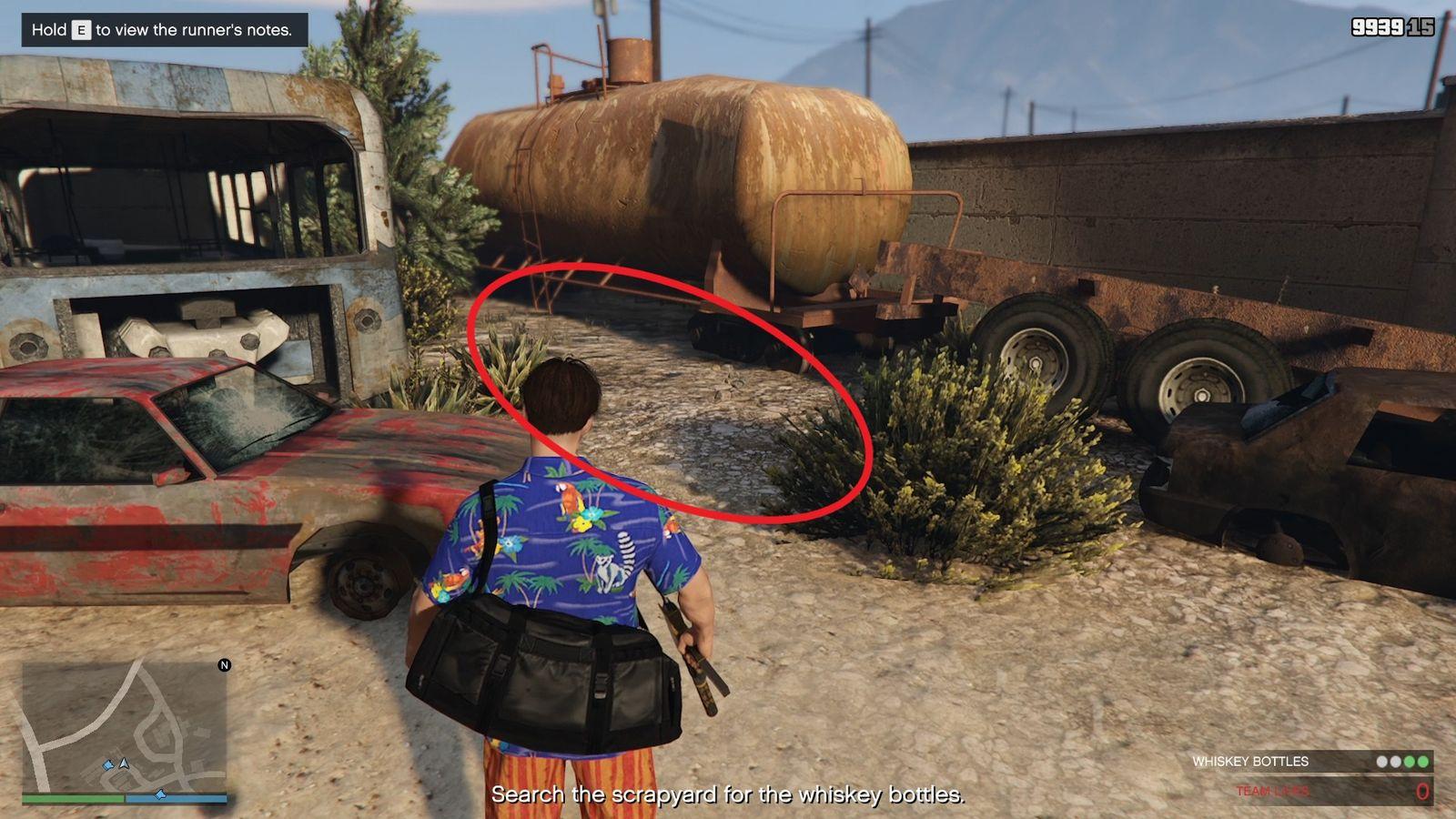 Whiskey Bottle location corresponding to Big Oil clue.
