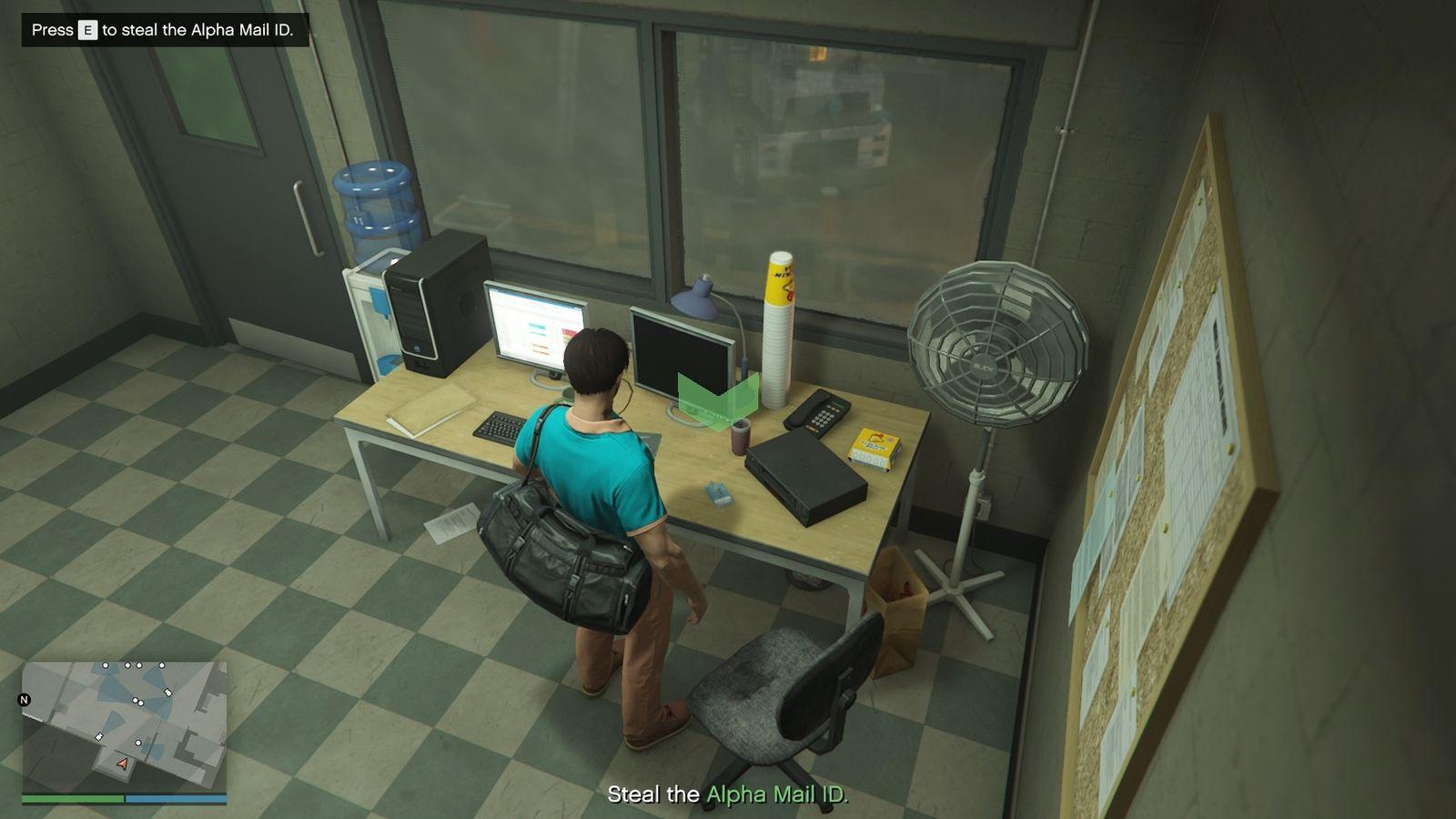 Alpha Mail ID inside the main warehouse office.