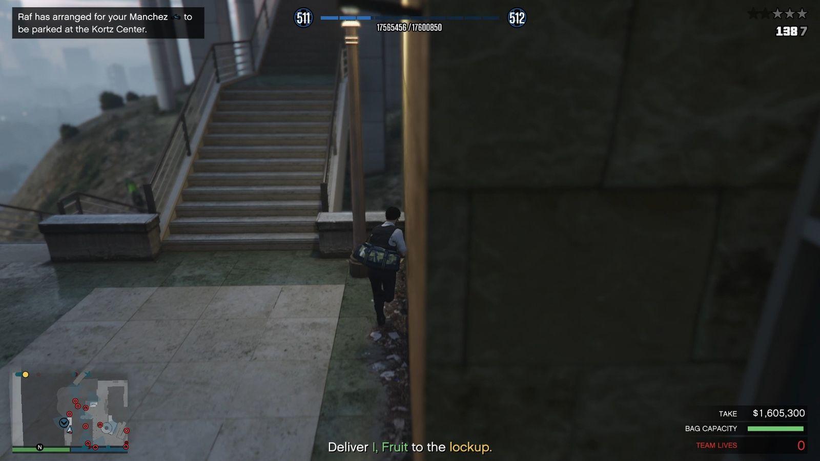 Jump over the ledge ahead of you.