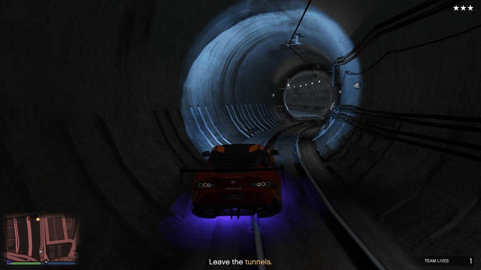 Driving to the tunnel exit