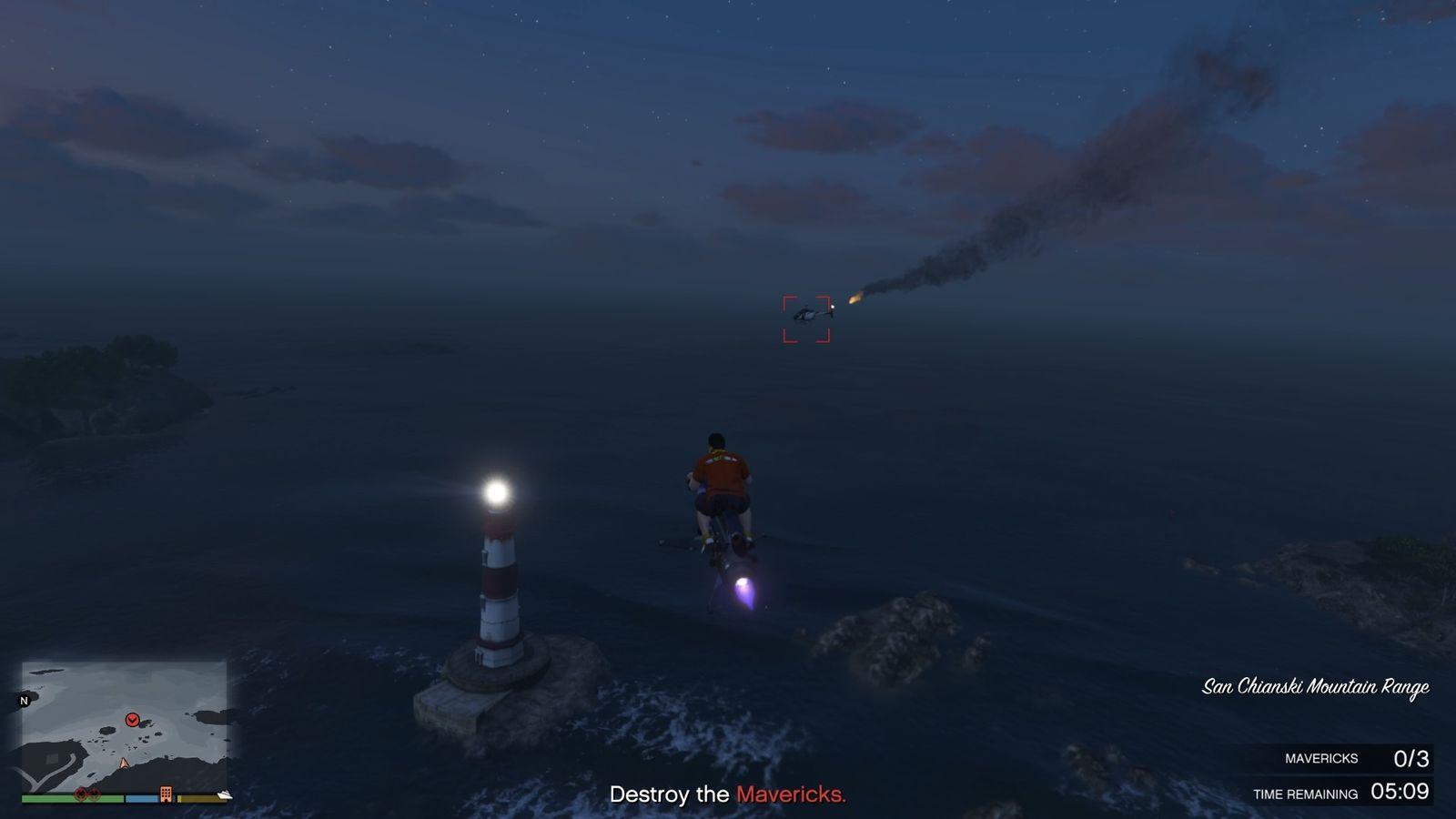At this point, you should roughly have around 6-7 minutes, which is more than enough to destroy all three Mavericks if you're on an Oppressor Mark II or a Buzzard.