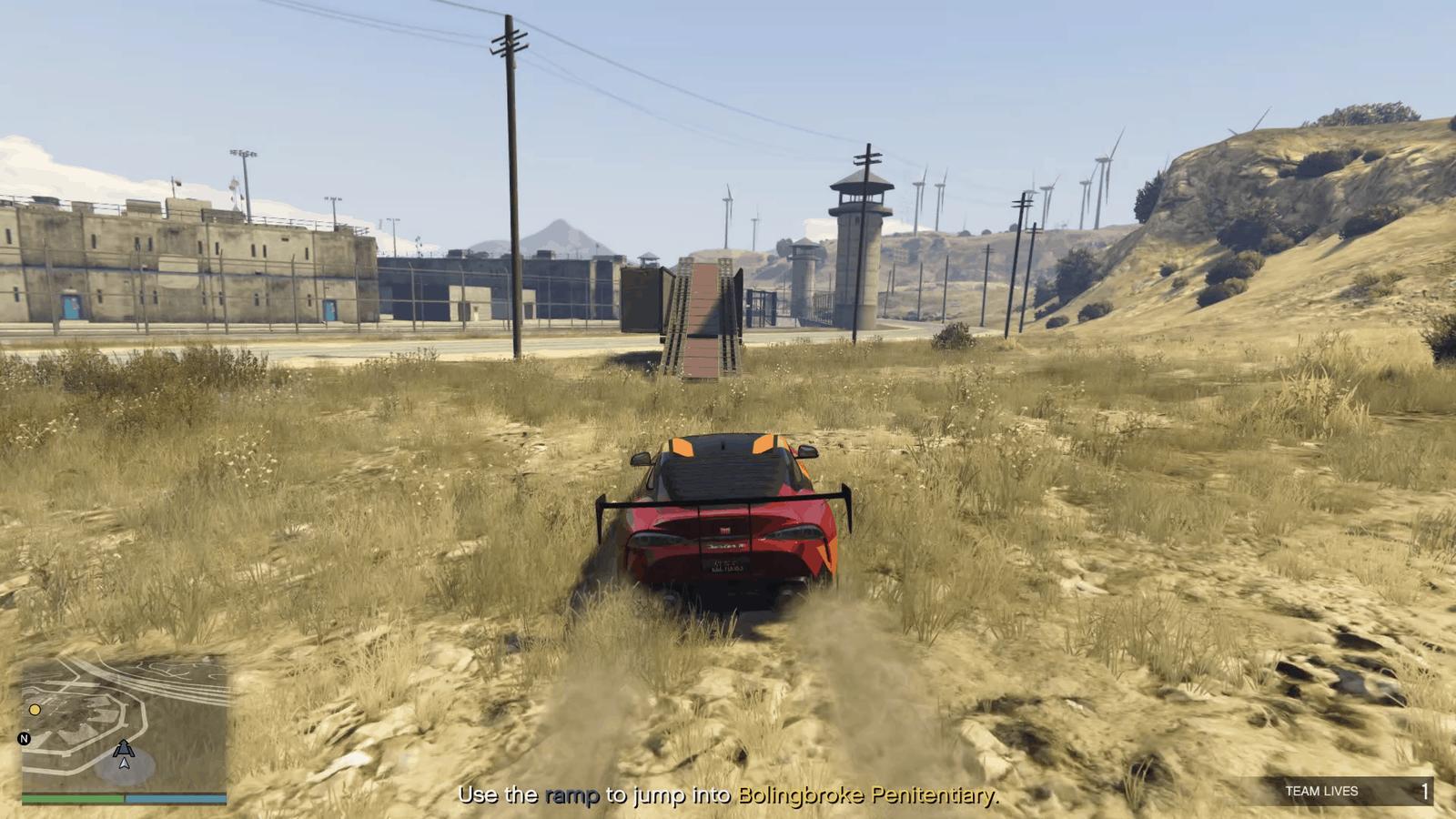 The ramp outside the prison