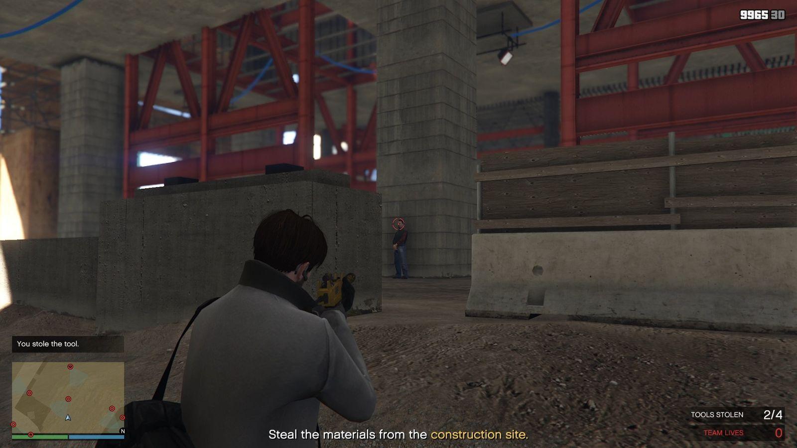 The guard standing by the large pillar as you move forward.