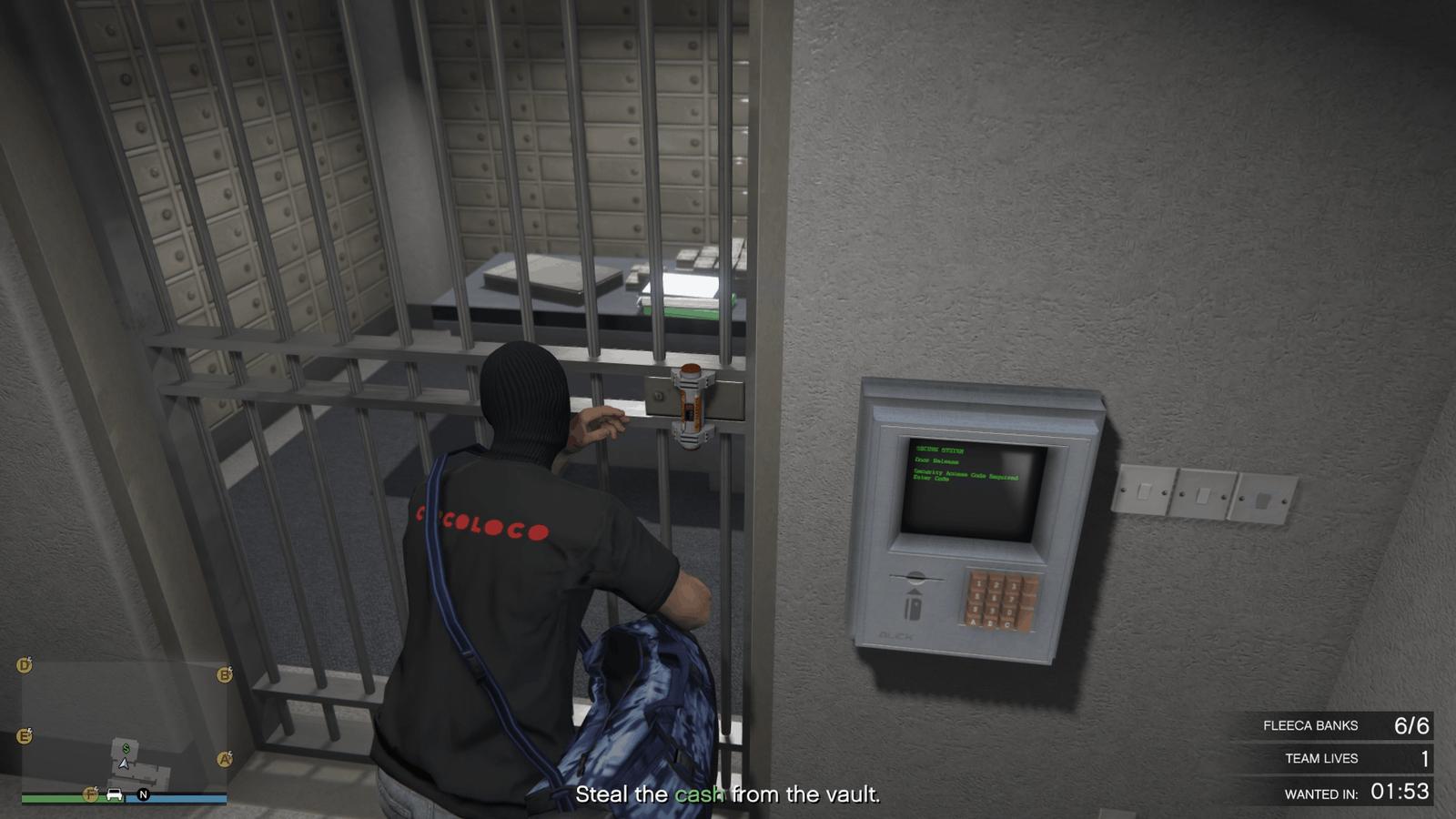 Planting the thermal charge on the vault door