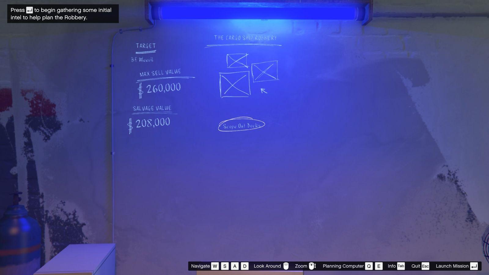 You can start the scope out mission using your Salvage Yard computer.