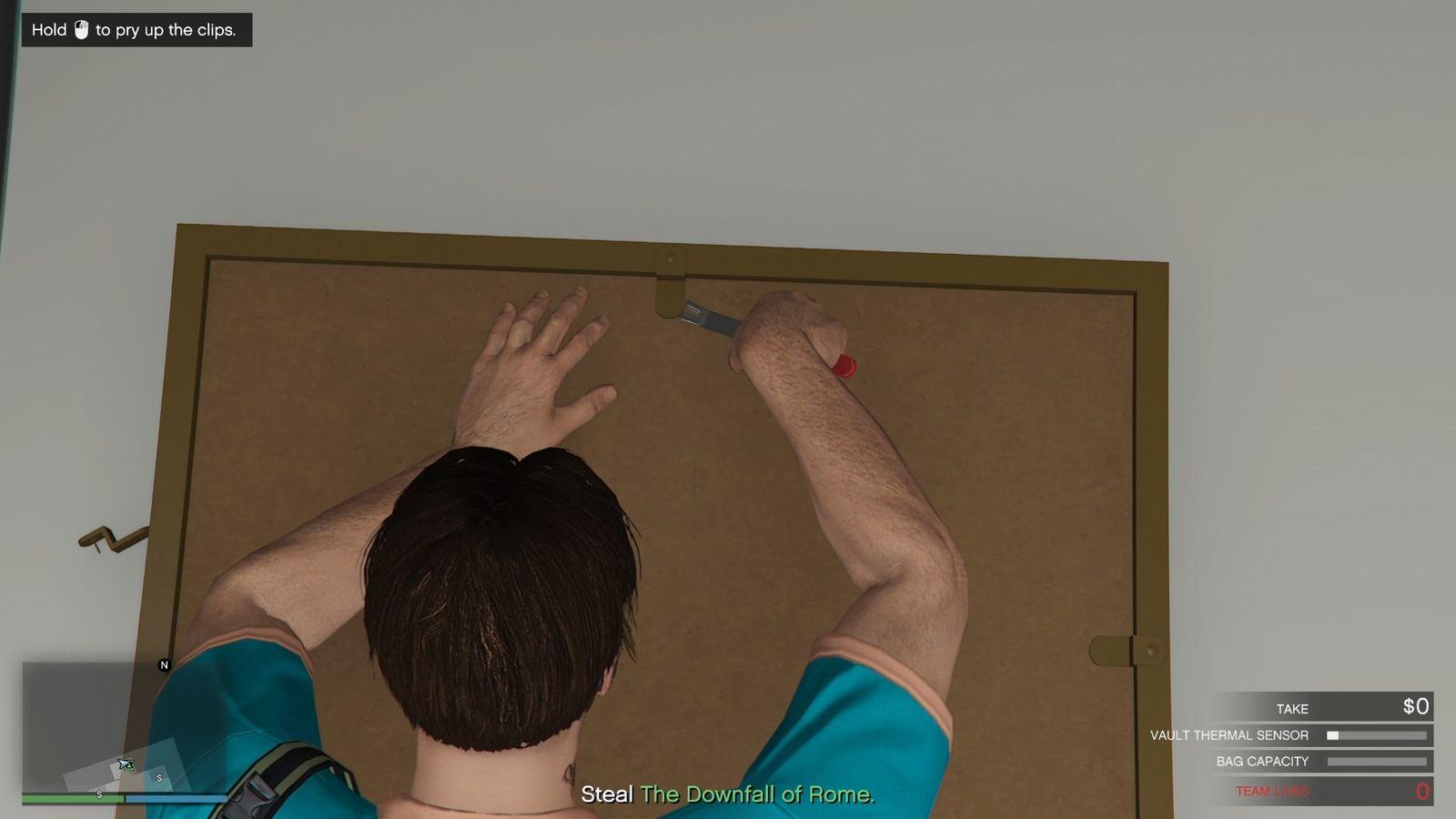 You can see the vault thermal sensor progress bar at the bottom right corner of the screen.