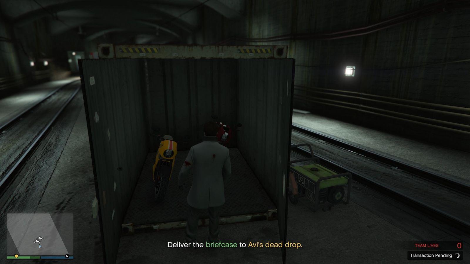 The bikes inside the container.