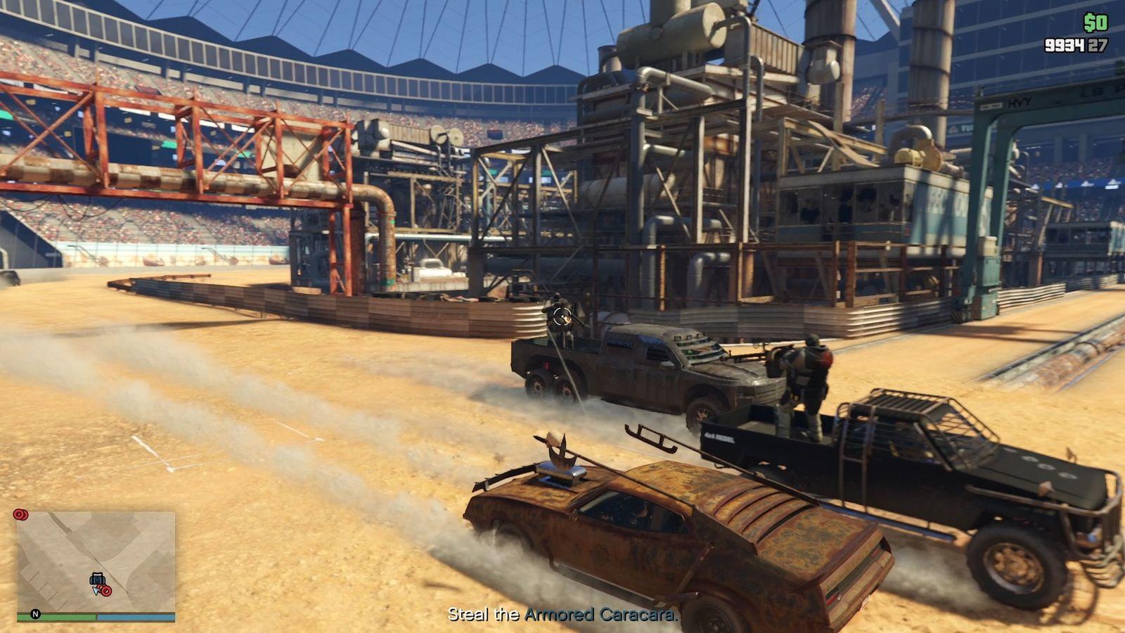 Driving in the opposite direction to catch up to the Armored Caracara.