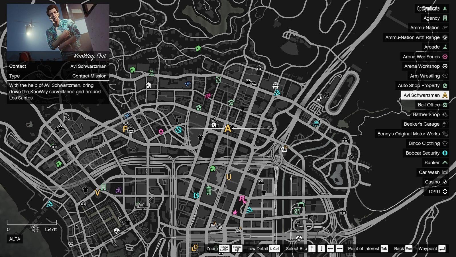 The location of the first mission on the map.