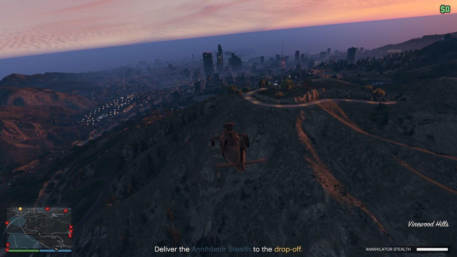 Flying the Annihilator Stealth to the drop off point.