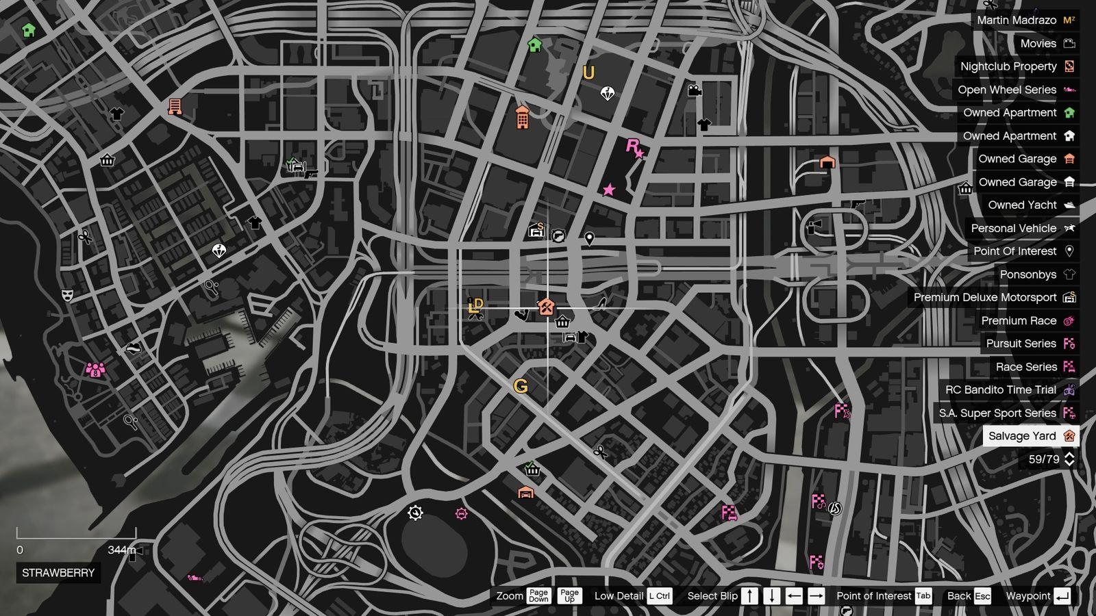 Salvage Yard icon on the map.