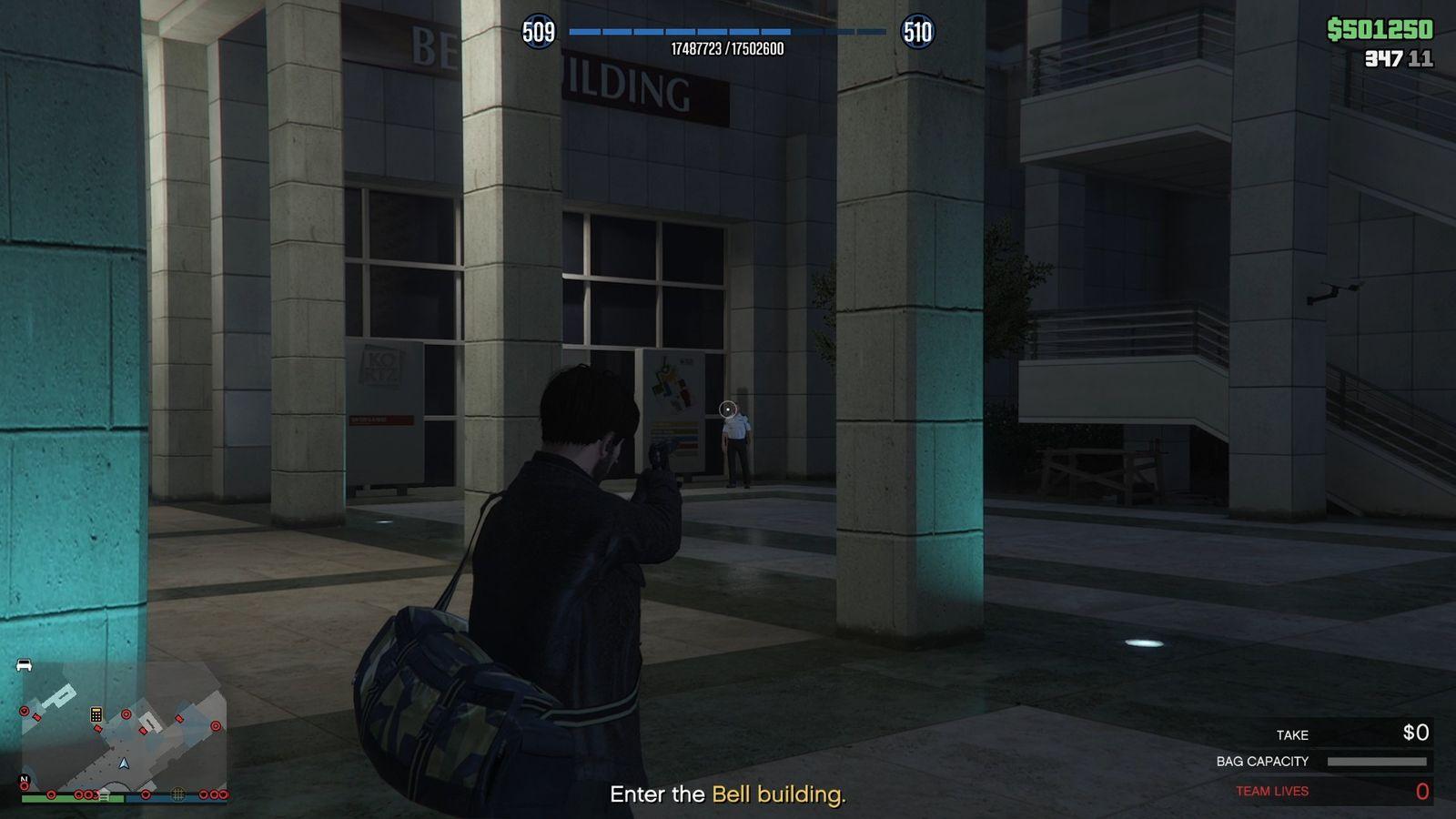 Guard that moved away from the staff entrance to the left.