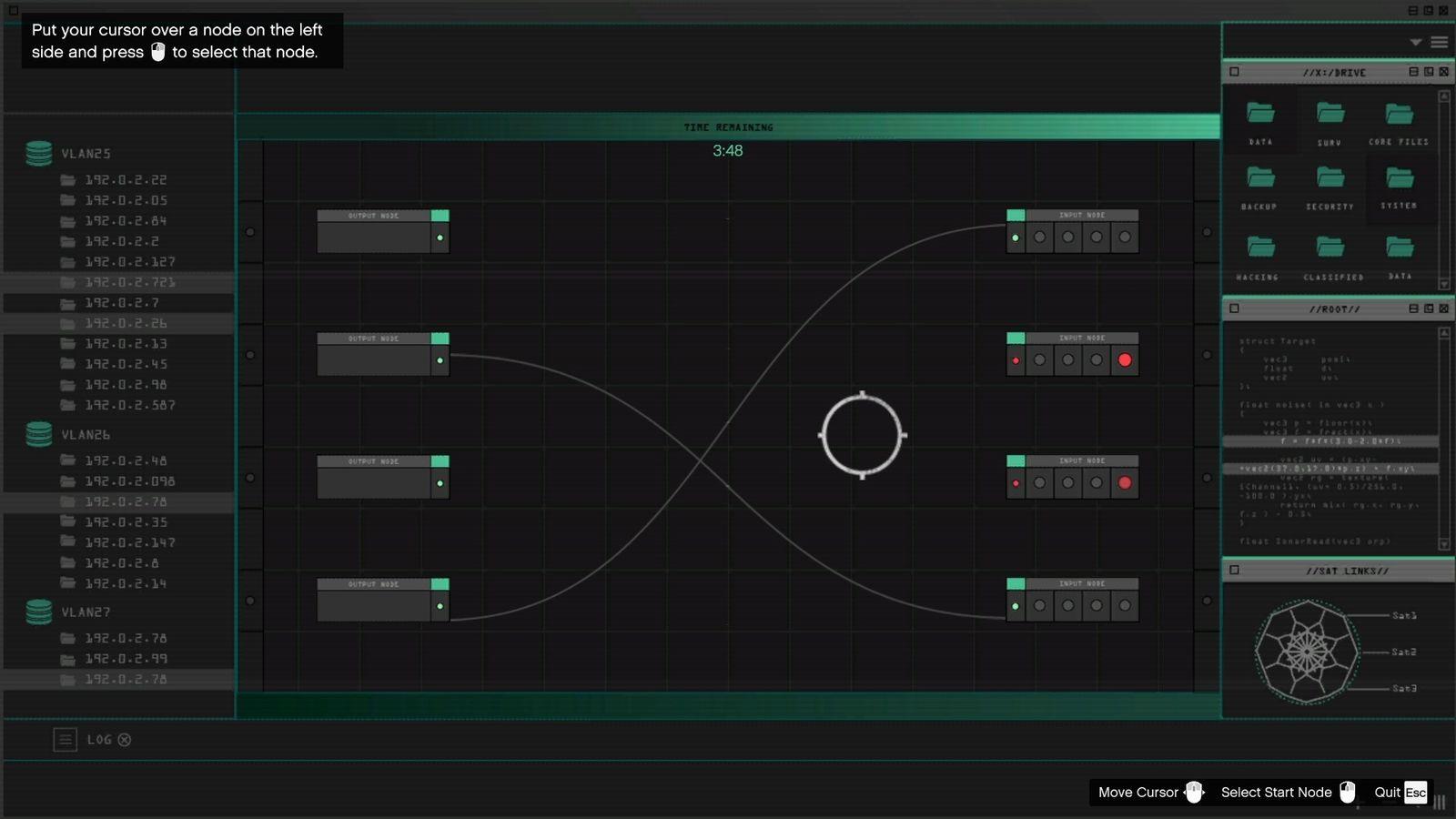 The hacking interface.