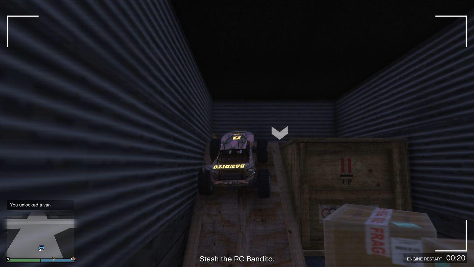 Stashing the RC Bandito in the back of the van.