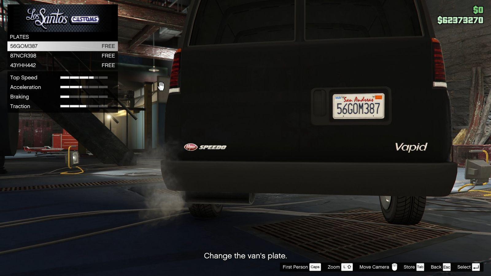 Getting the number plate changed at LS Customs.